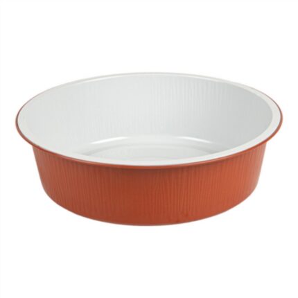 Contenitore alluminio terracotta tondo + coperchio 120718 1200 cm3 - 50 pezzi